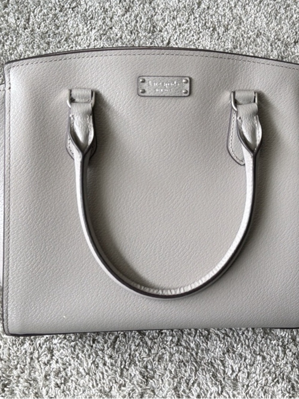 kate spade Pebbled Leather Satchel in Light Gray